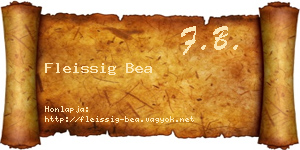 Fleissig Bea névjegykártya